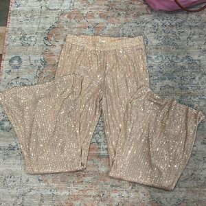 Altard State gold sequin bell bottom pants
